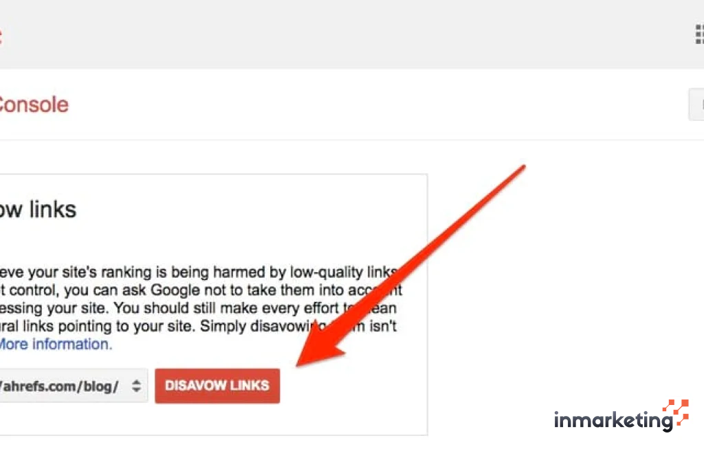 disavow link di google search console