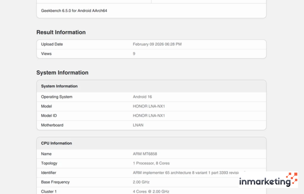 HONOR 600 Lite Geekbench